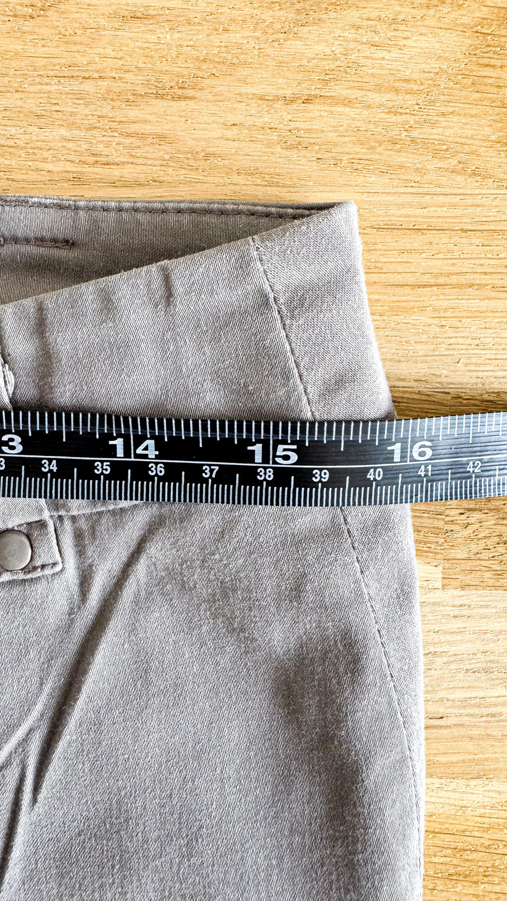 Pantalon droit gris taupe Camaïeu T40 coton stretch casual chic