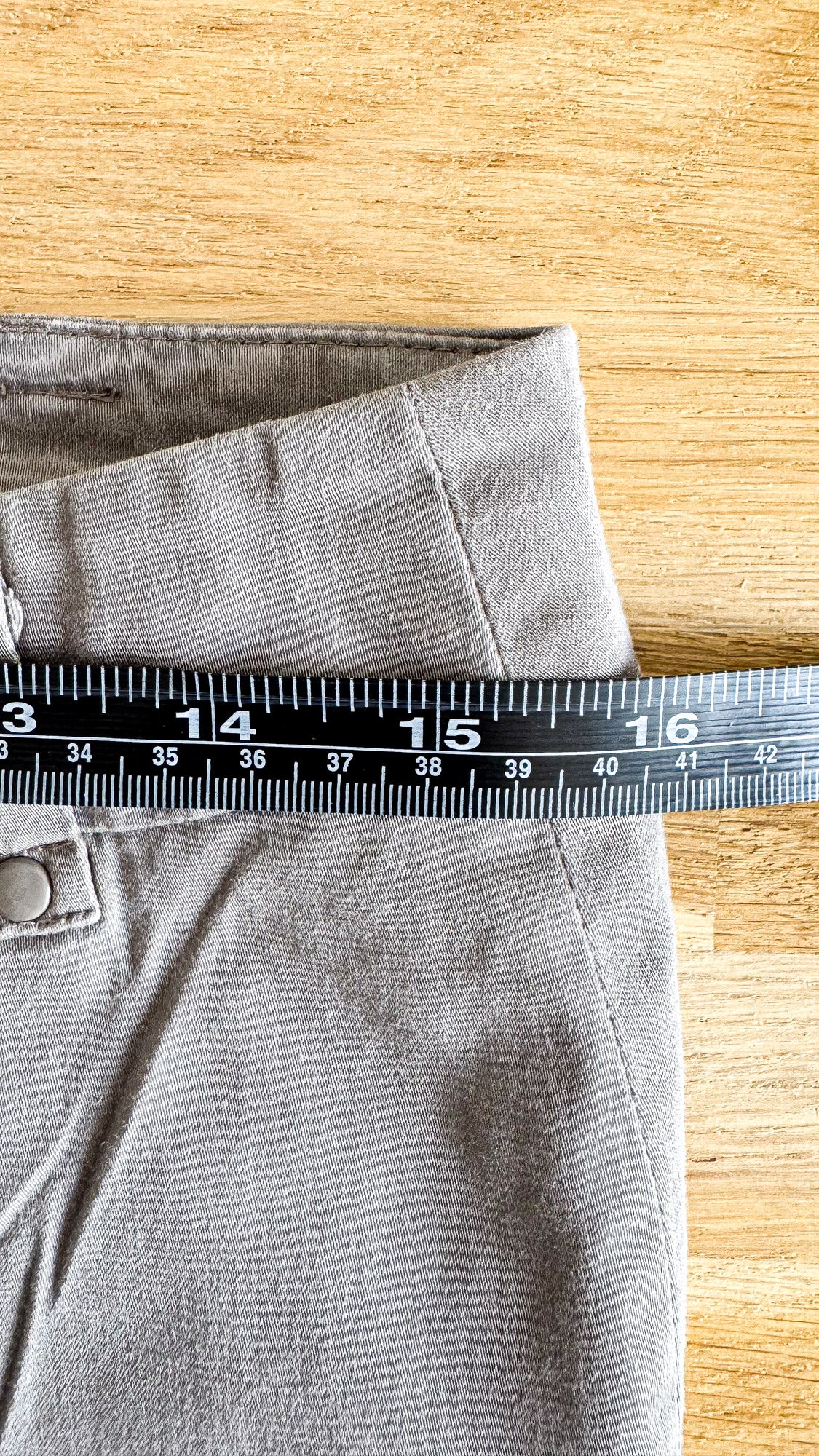 Pantalon droit gris taupe Camaïeu T40 coton stretch casual chic