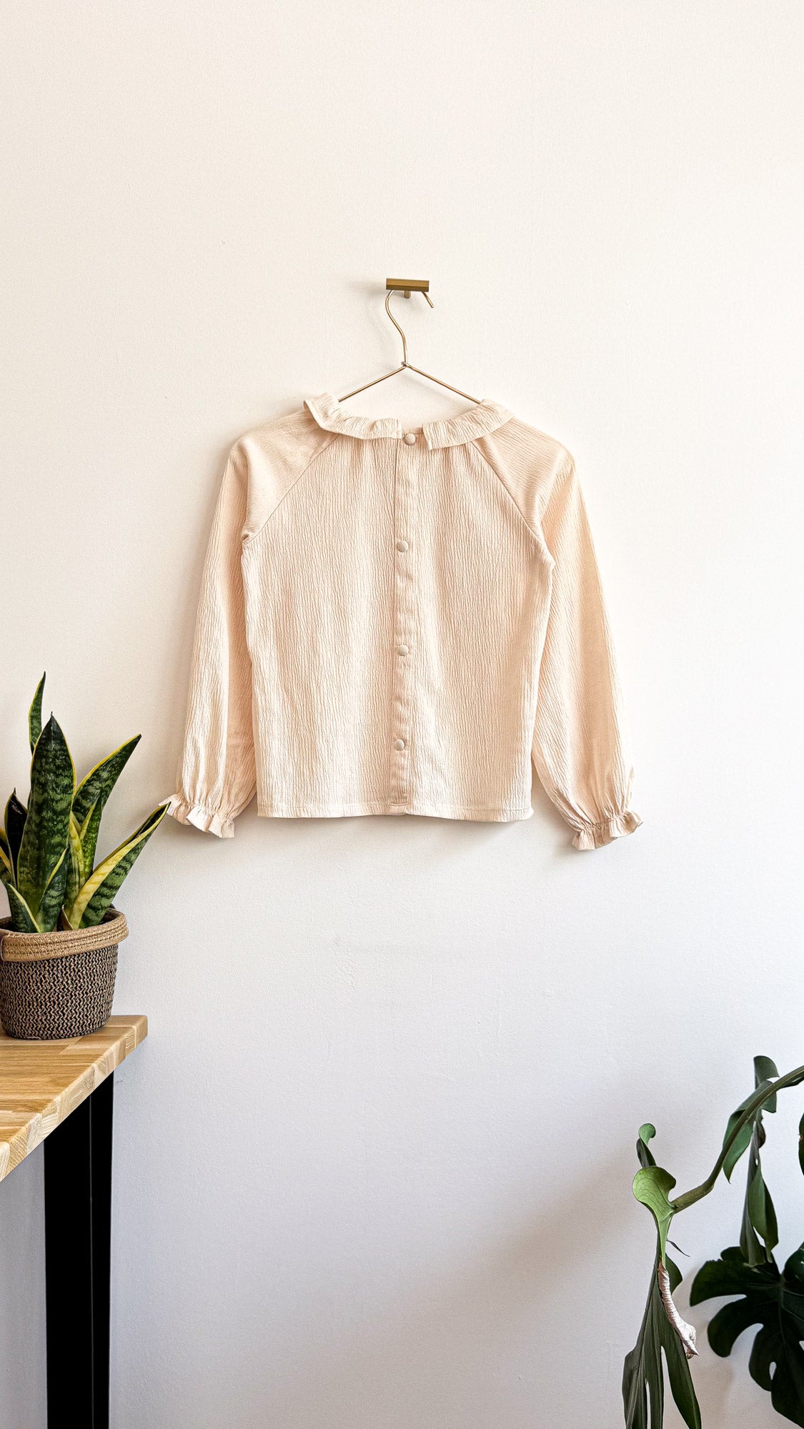 Blouse rose poudré col volanté Kiabi fille 10 ans chic