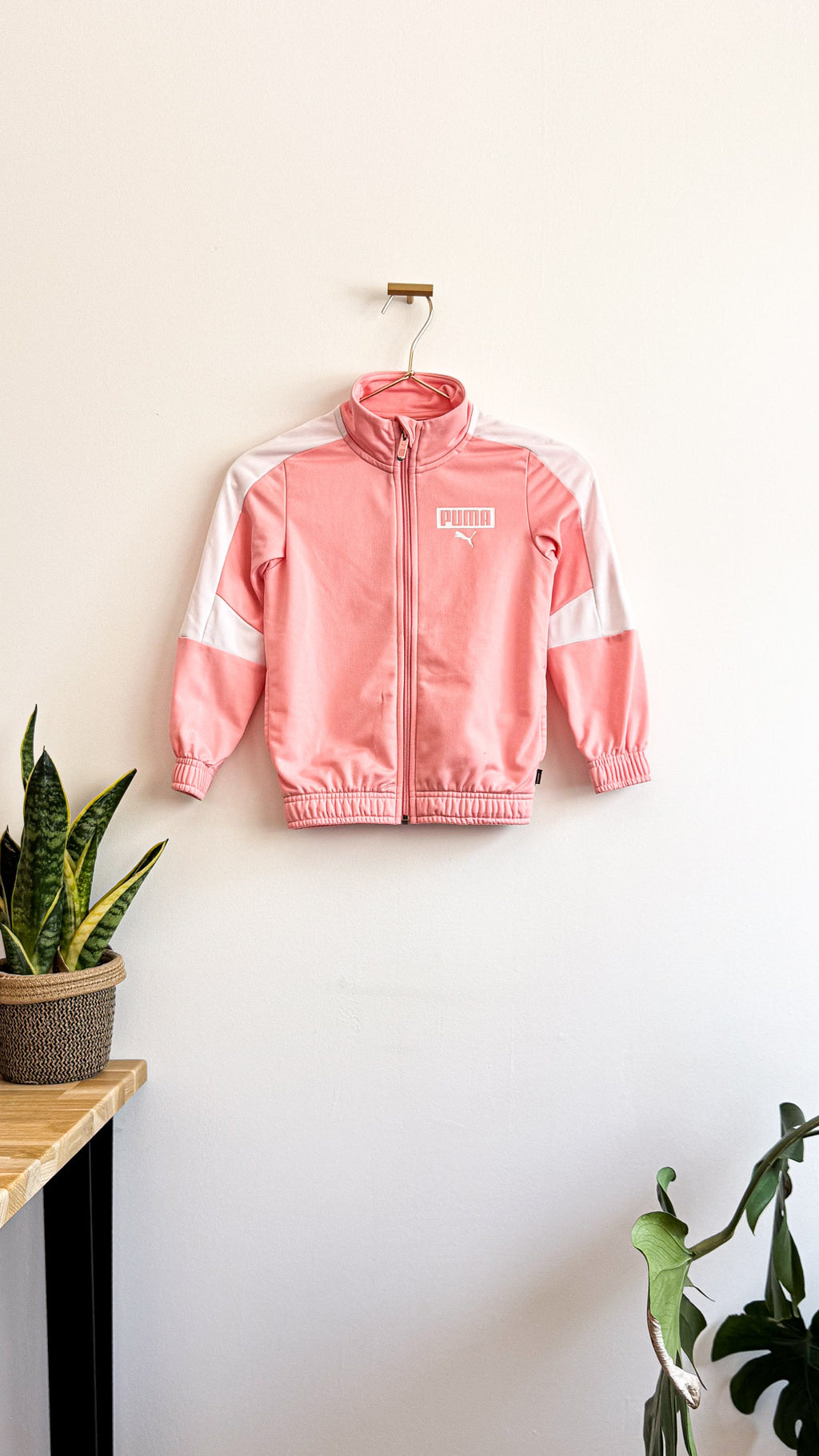 Veste zippée Puma fille 6 ans rose saumon sport casual