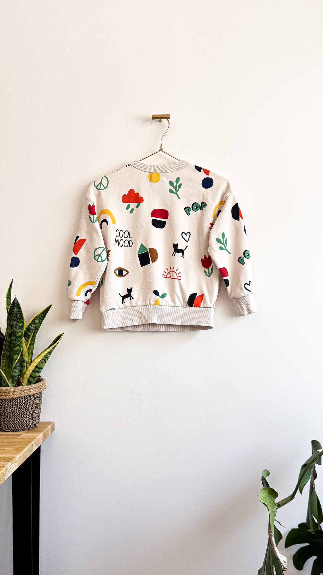 Sweat imprimé "Cool Mood" Monoprix enfant 8 ans ecru coloré
