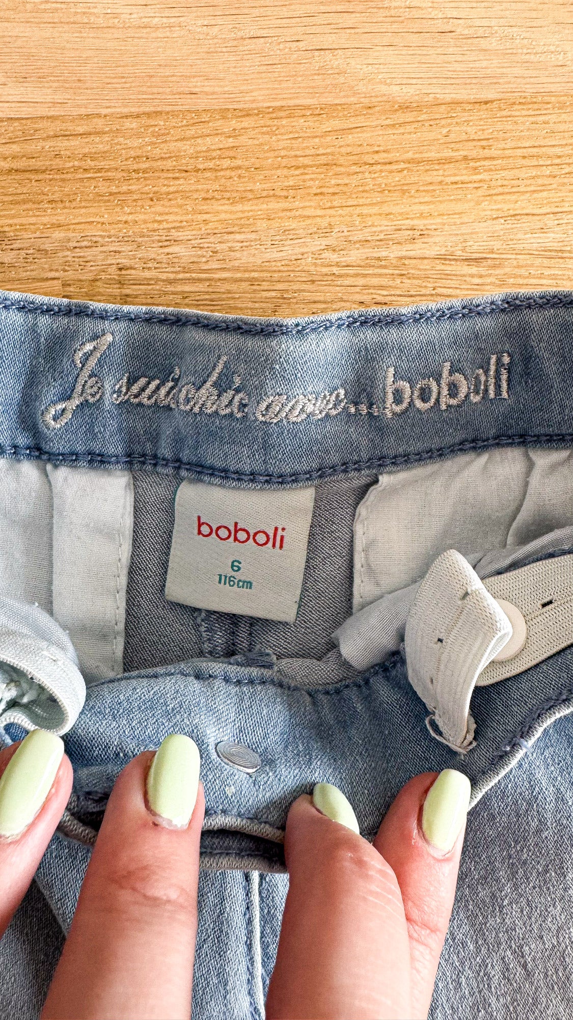 Short jean Boboli fille 6 ans 116cm bleu clair revers été