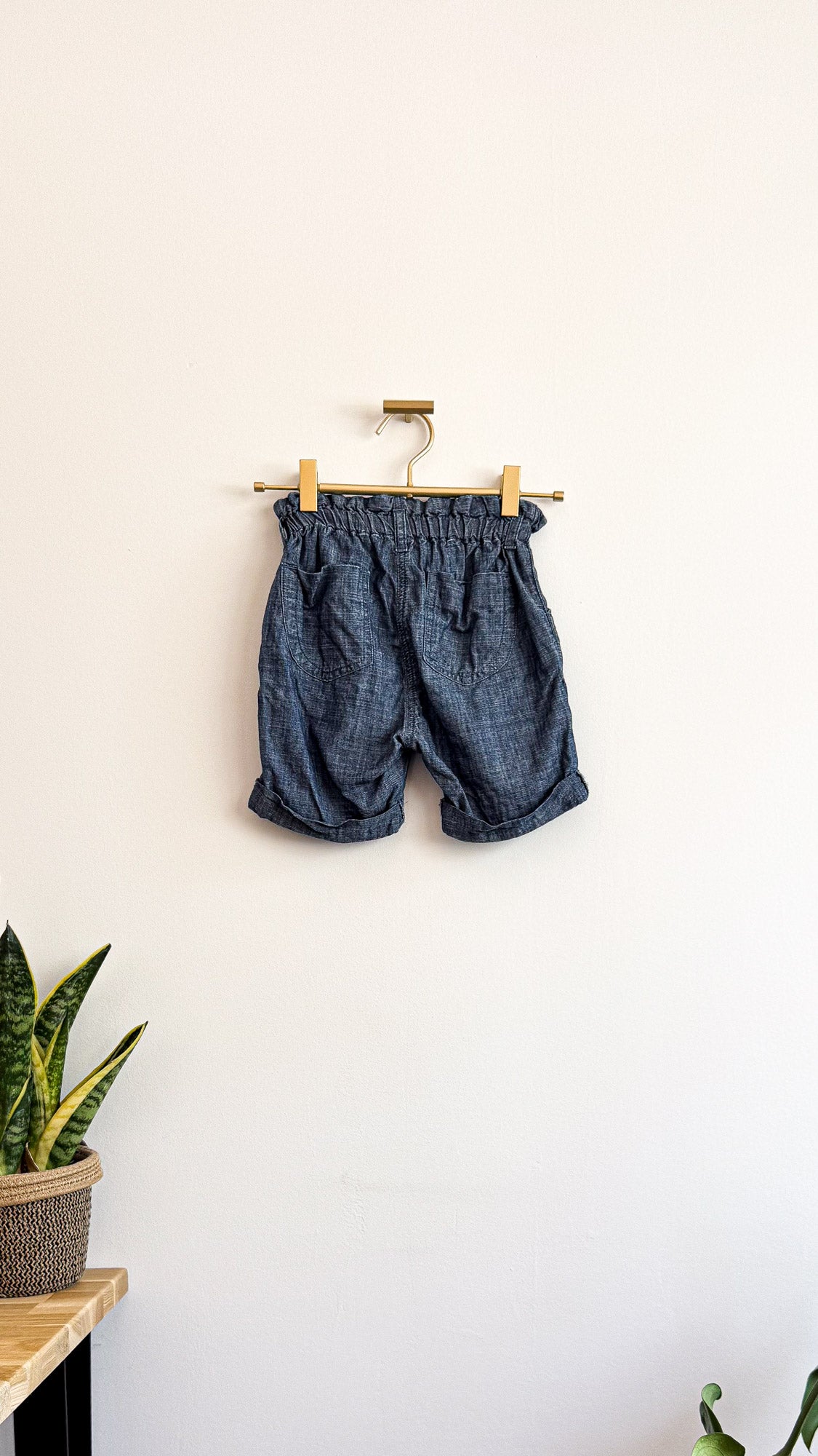 Short chambray Miniman fille 6 ans bleu broderie cœur love