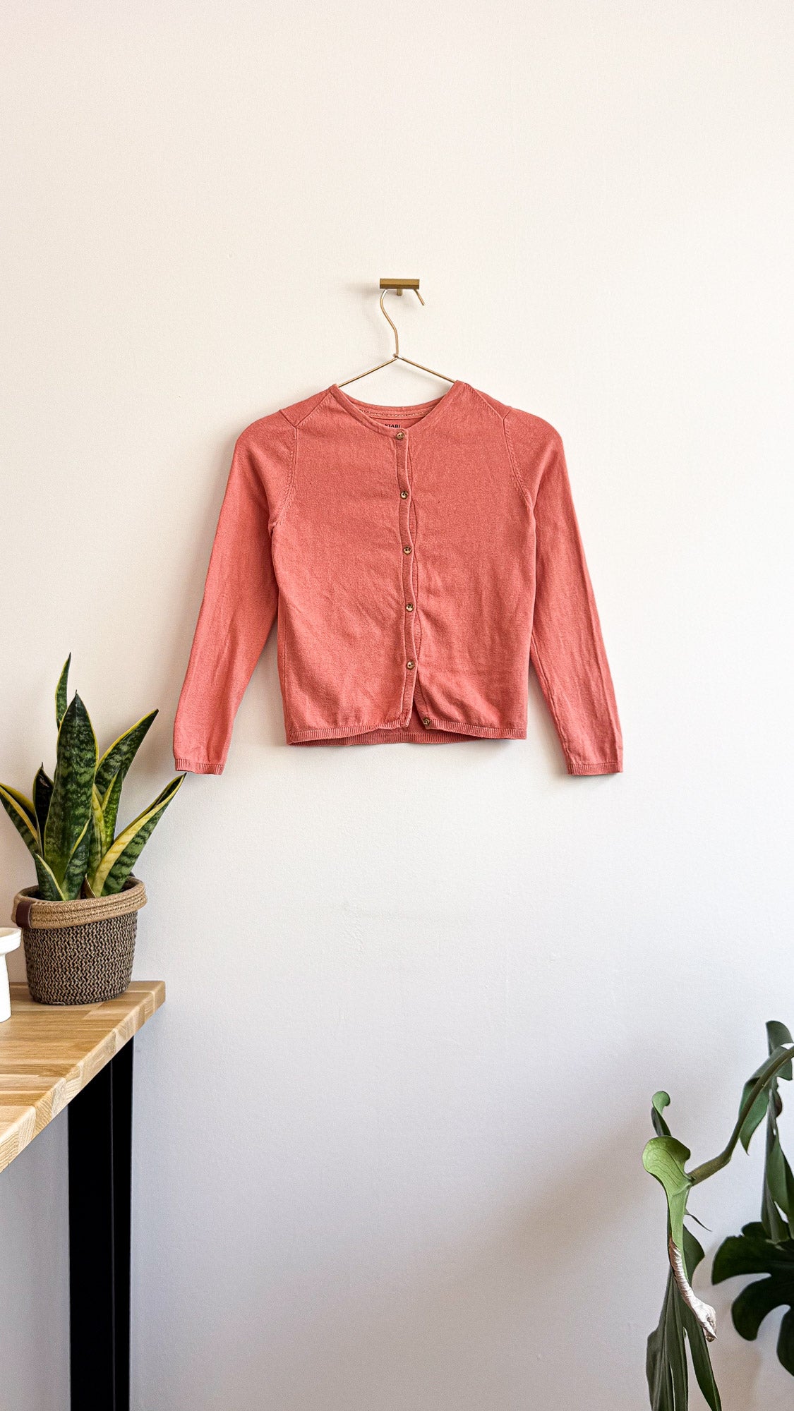 Gilet cardigan Kiabi fille 8 ans rose terracotta coton fin