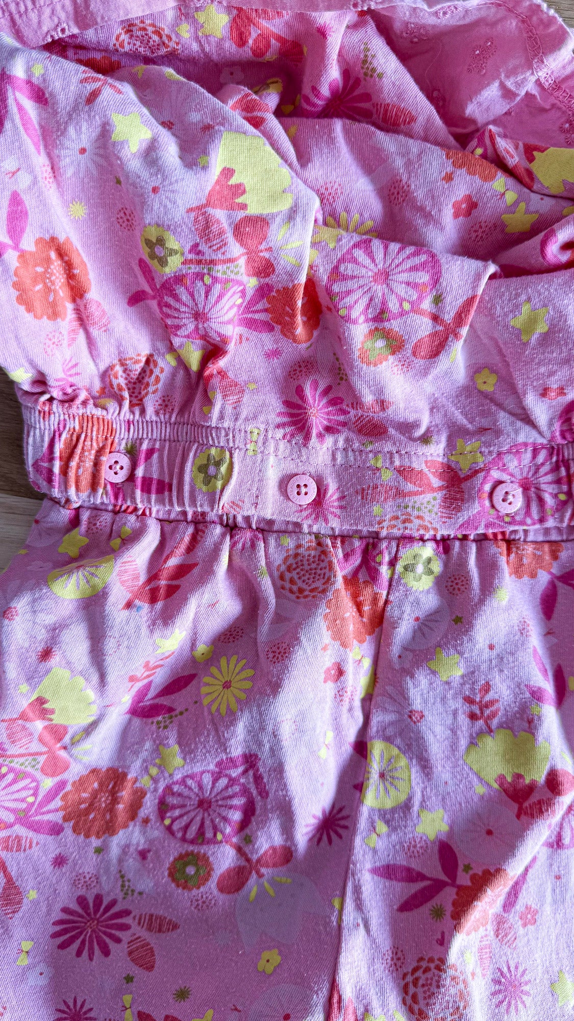 Ensemble 2en1 Vertbaudet fille 7 ans rose floral combinaison