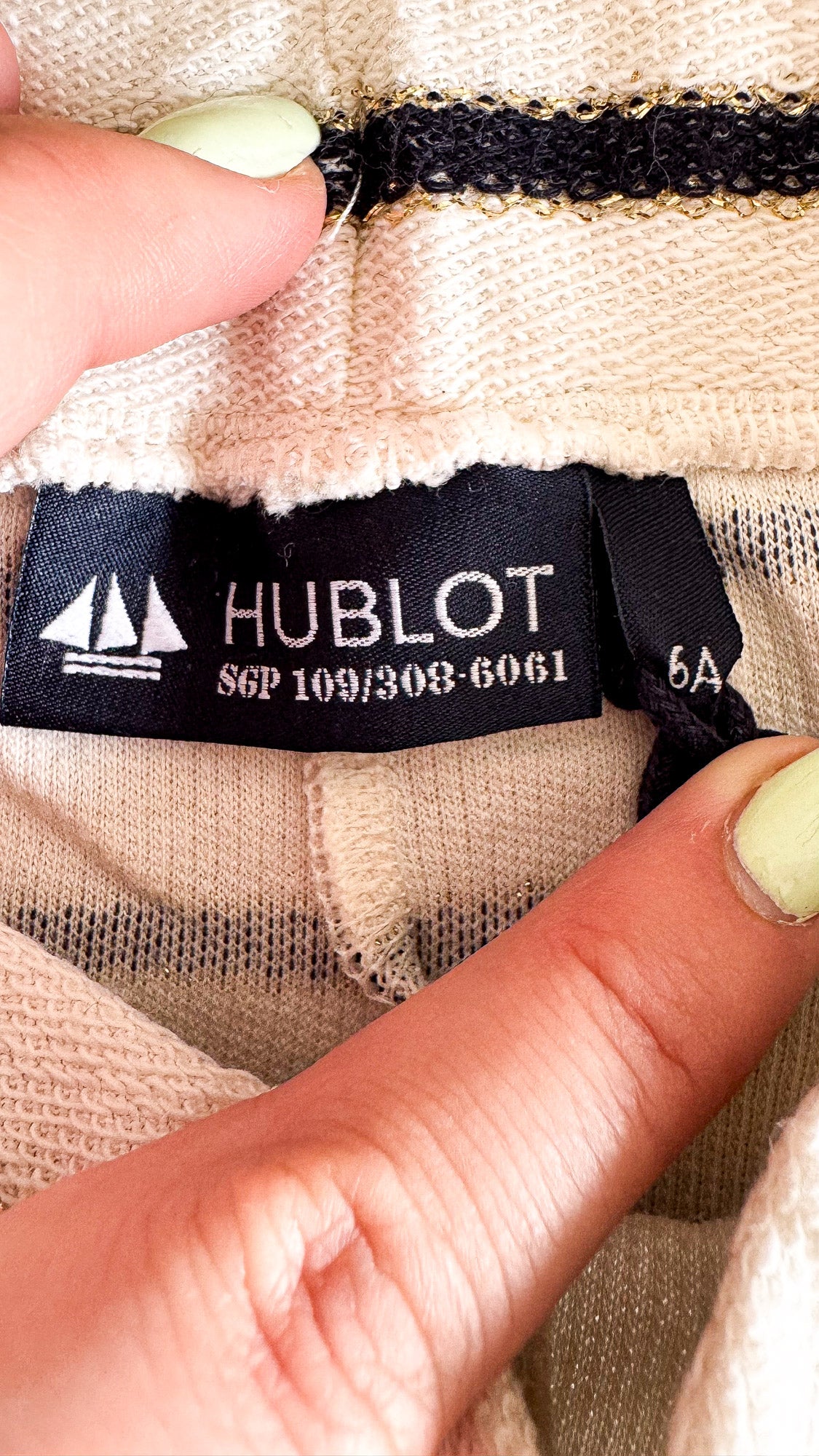 Short éponge Hublot enfant 6 ans rayures marinières doré