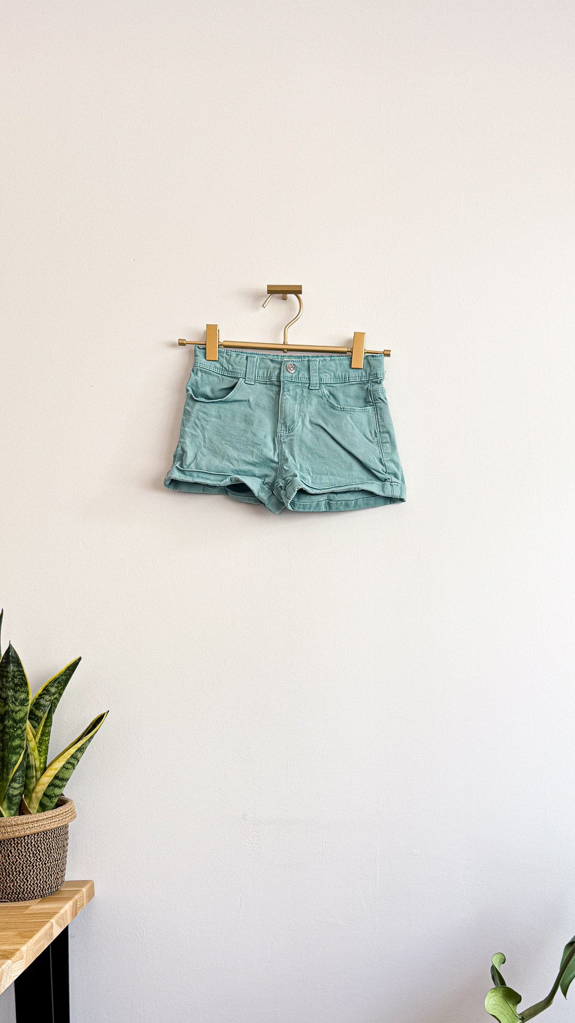 Short jean Kiabi Écoconception fille 7 ans vert céladon