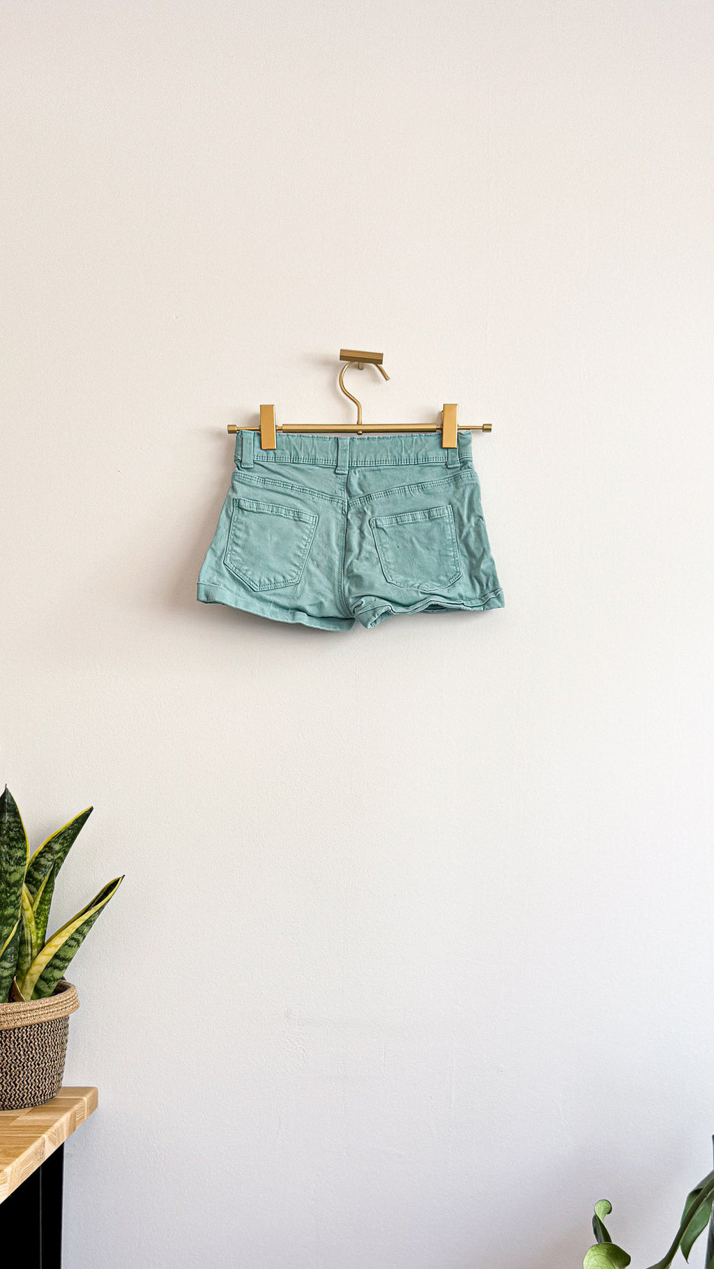 Short jean Kiabi Écoconception fille 7 ans vert céladon