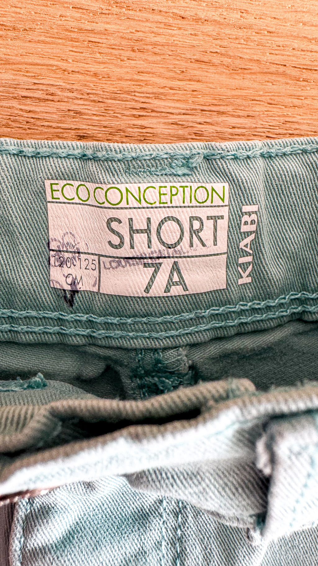Short jean Kiabi Écoconception fille 7 ans vert céladon