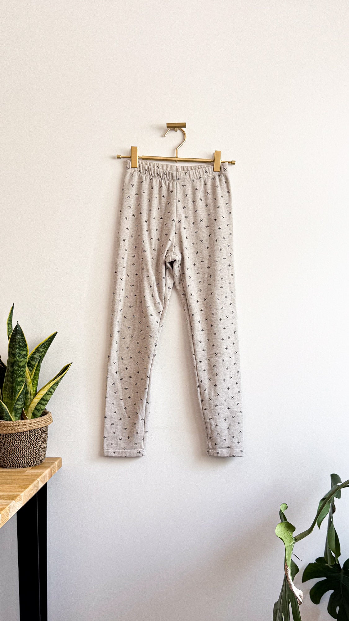Bas de pyjama gris chiné imprimé nœuds 10 ans - Kiabi