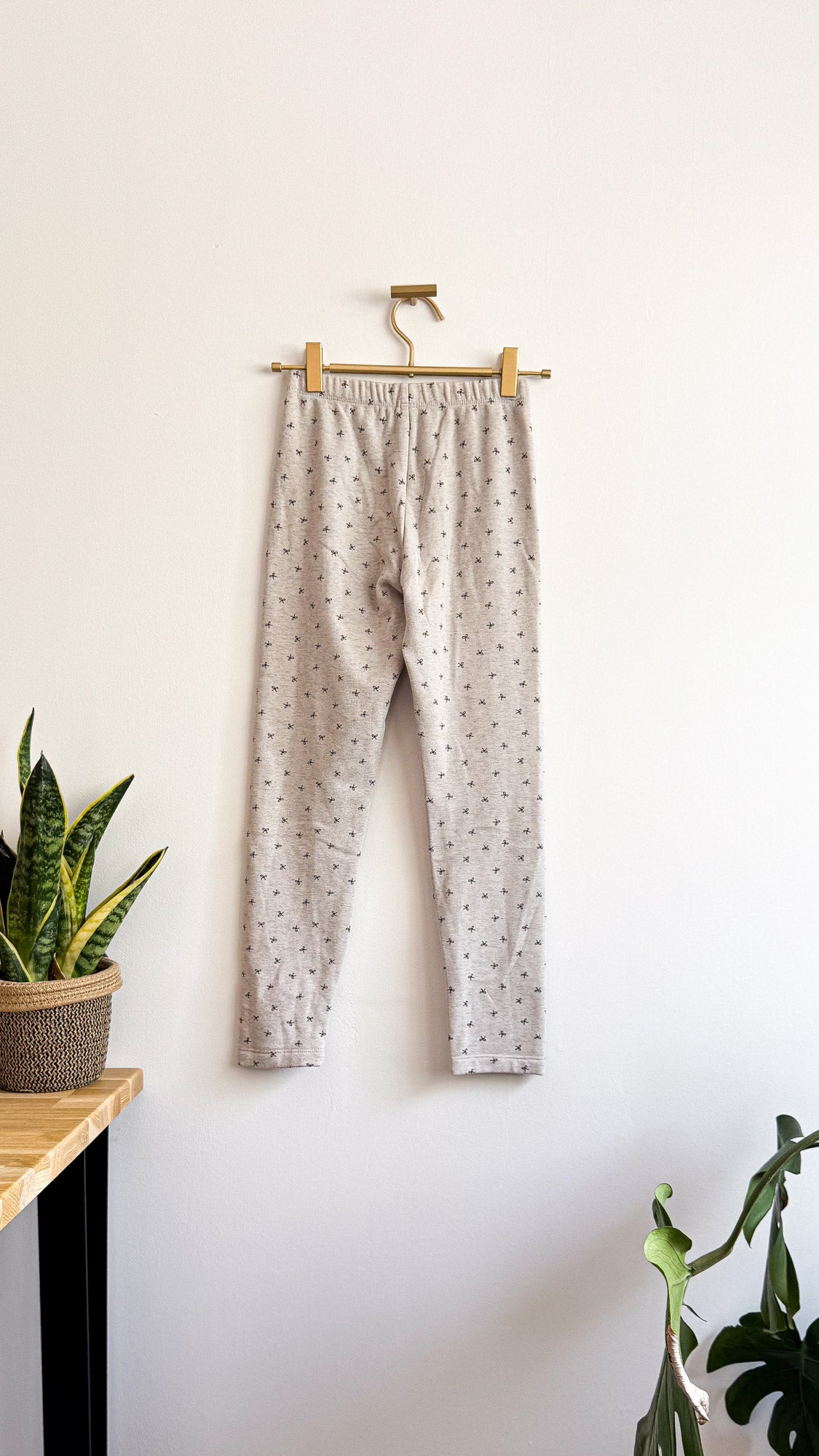 Bas de pyjama gris chiné imprimé nœuds 10 ans - Kiabi
