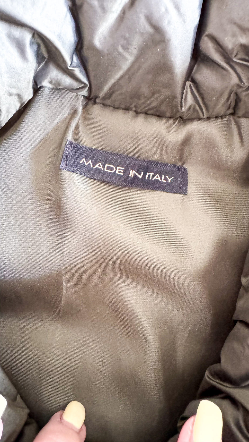 Doudoune sans manches kaki Made in Italy matelassée taille L neuve