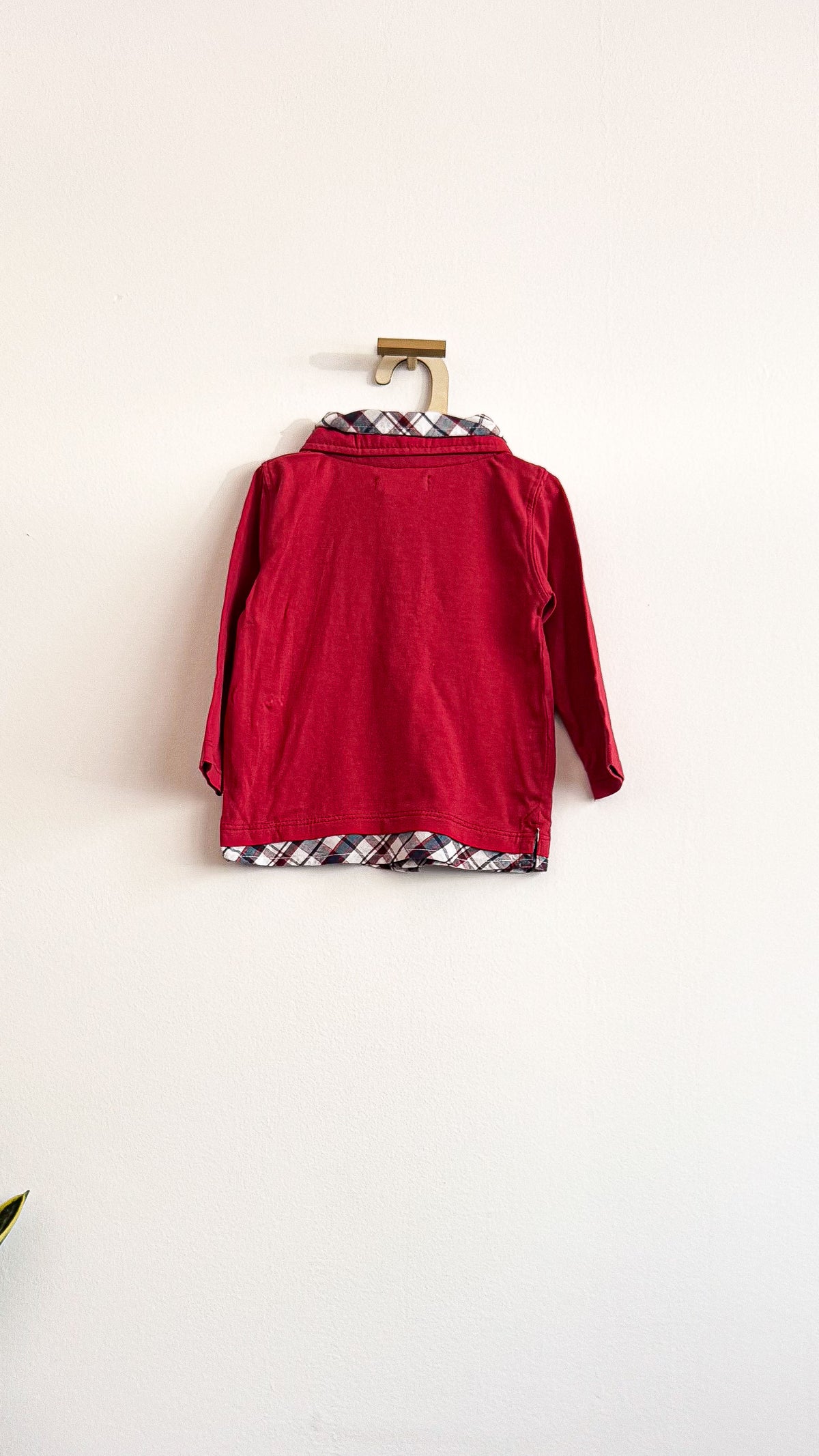 Polo ML rouge bretelles trompe-l'œil vichy 6 mois - Cocoon La Redoute