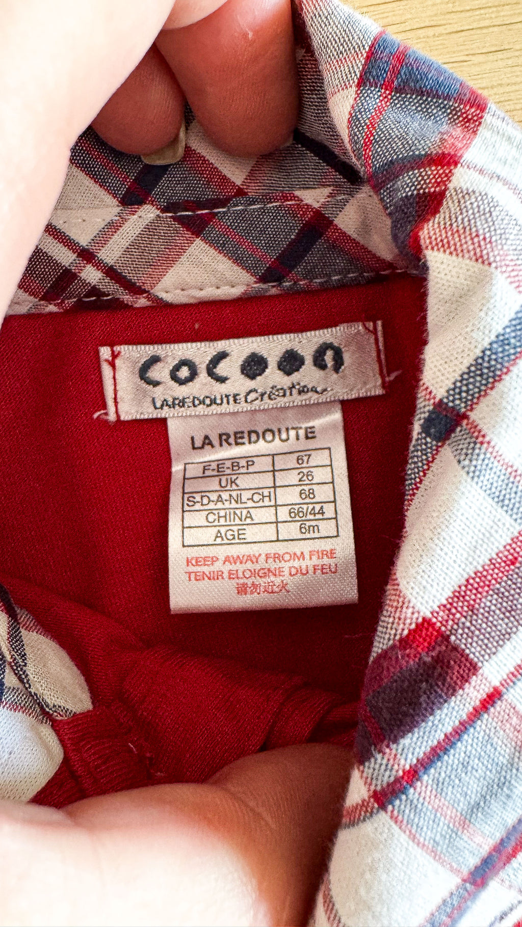 Polo ML rouge bretelles trompe-l'œil vichy 6 mois - Cocoon La Redoute