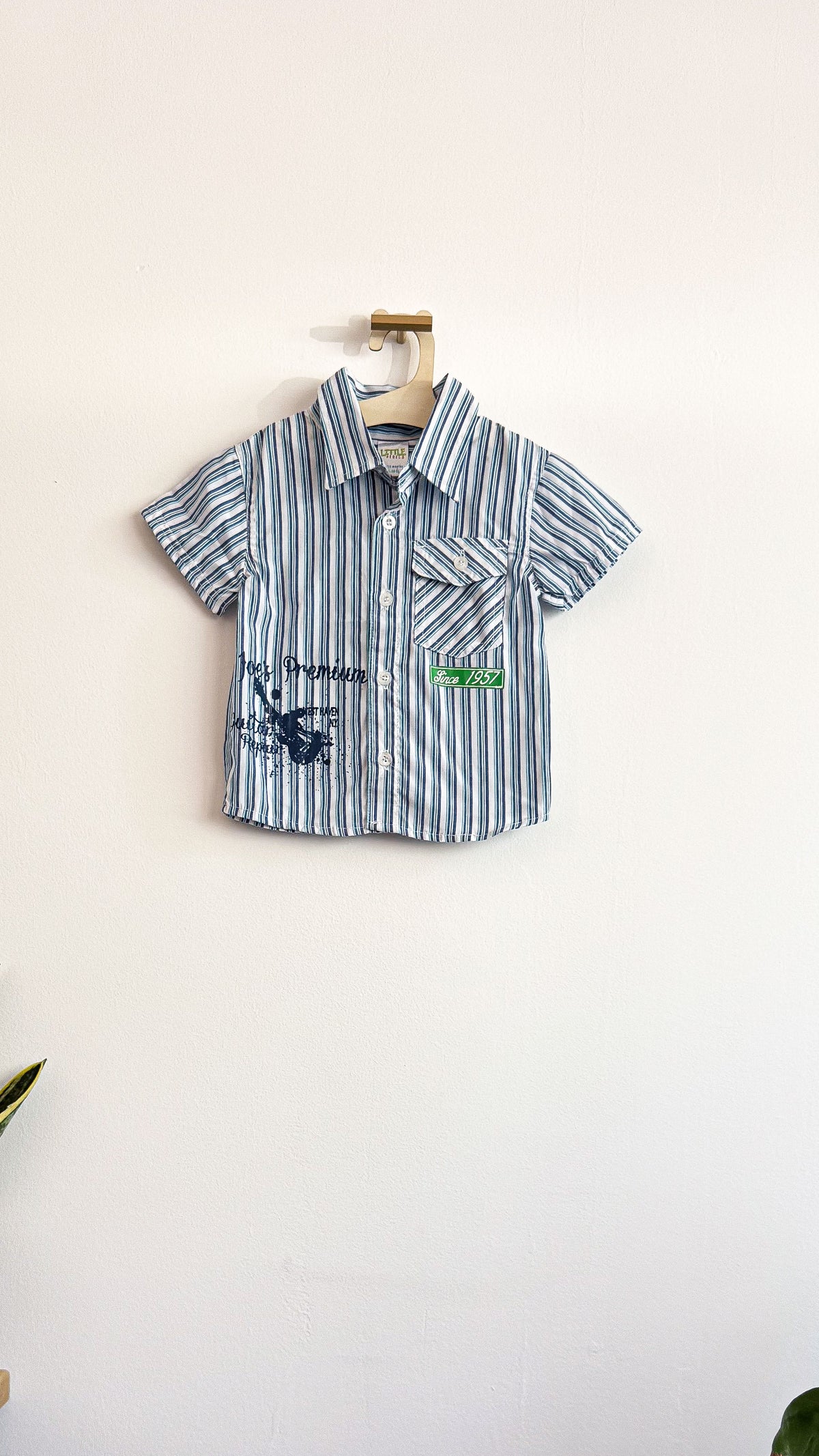 Chemise rayée manches courtes imprimée 6/12 mois - Little Rebels