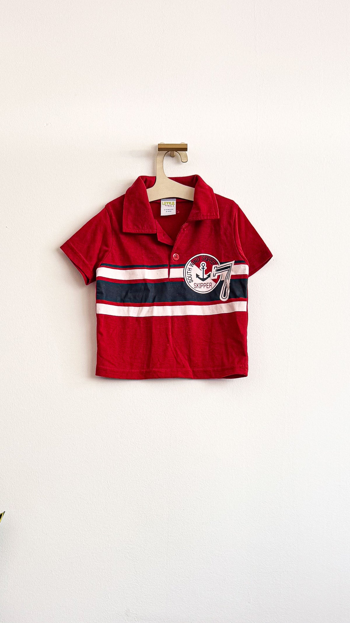 Polo rouge rayé "South Wind Skipper" 6/12 mois - Little Rebels