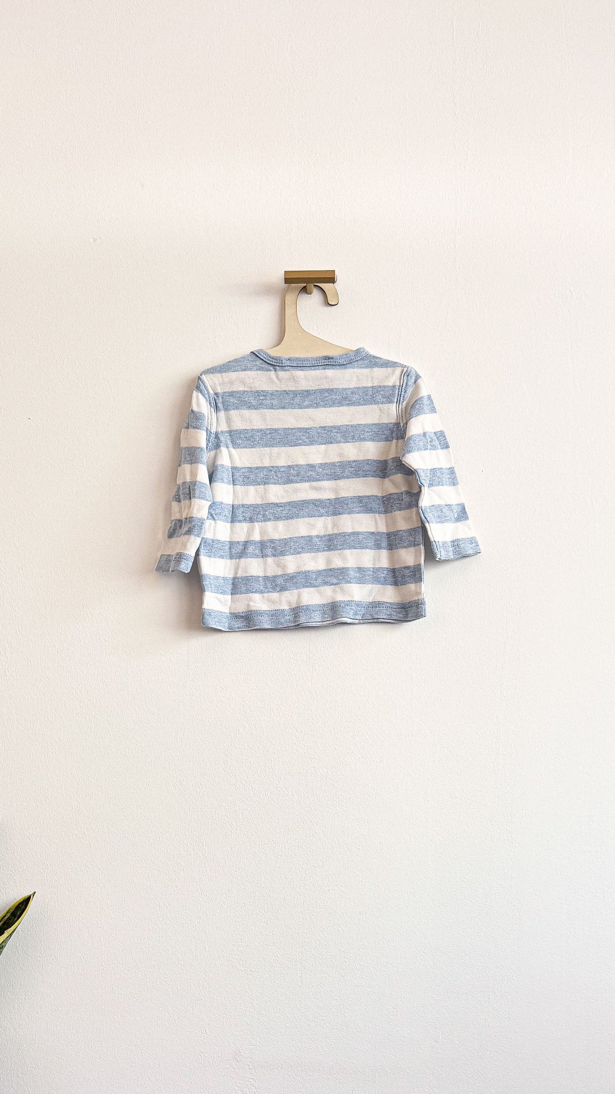 T-shirt ML rayé bleu blanc panda 6/12 mois - Bonnie Baby