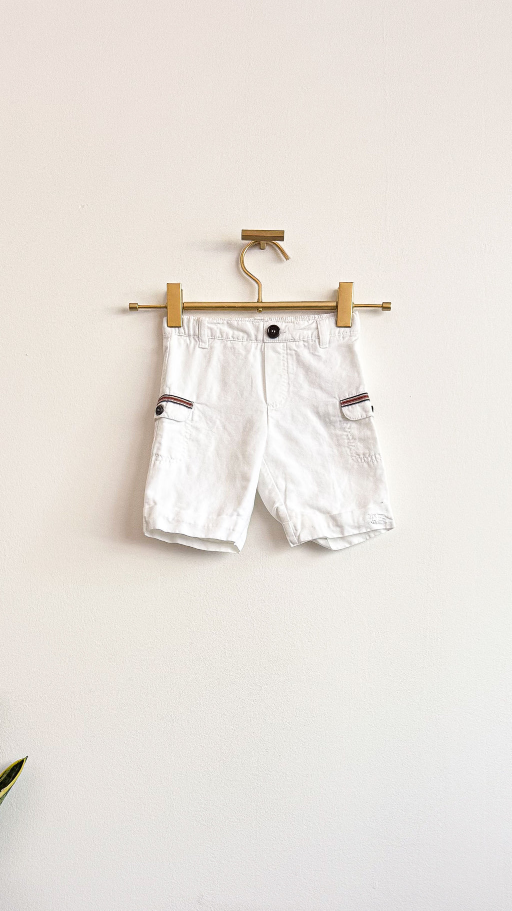 Short cargo blanc rubans tartan 9 mois - Burberry