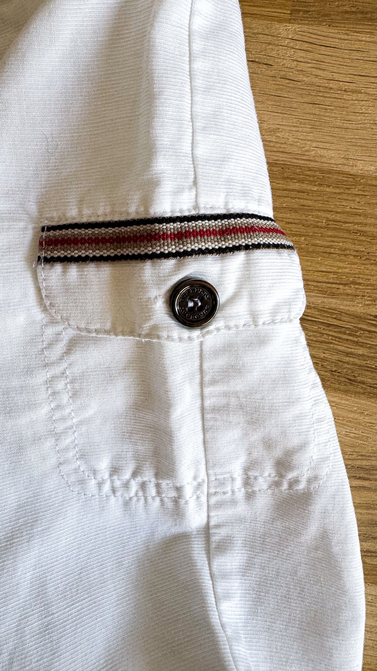 Short cargo blanc rubans tartan 9 mois - Burberry