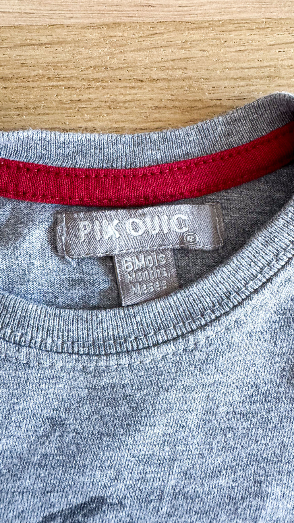 T-shirt ML gris chiné "Petit Monkey" 6 mois - Pik Ouic
