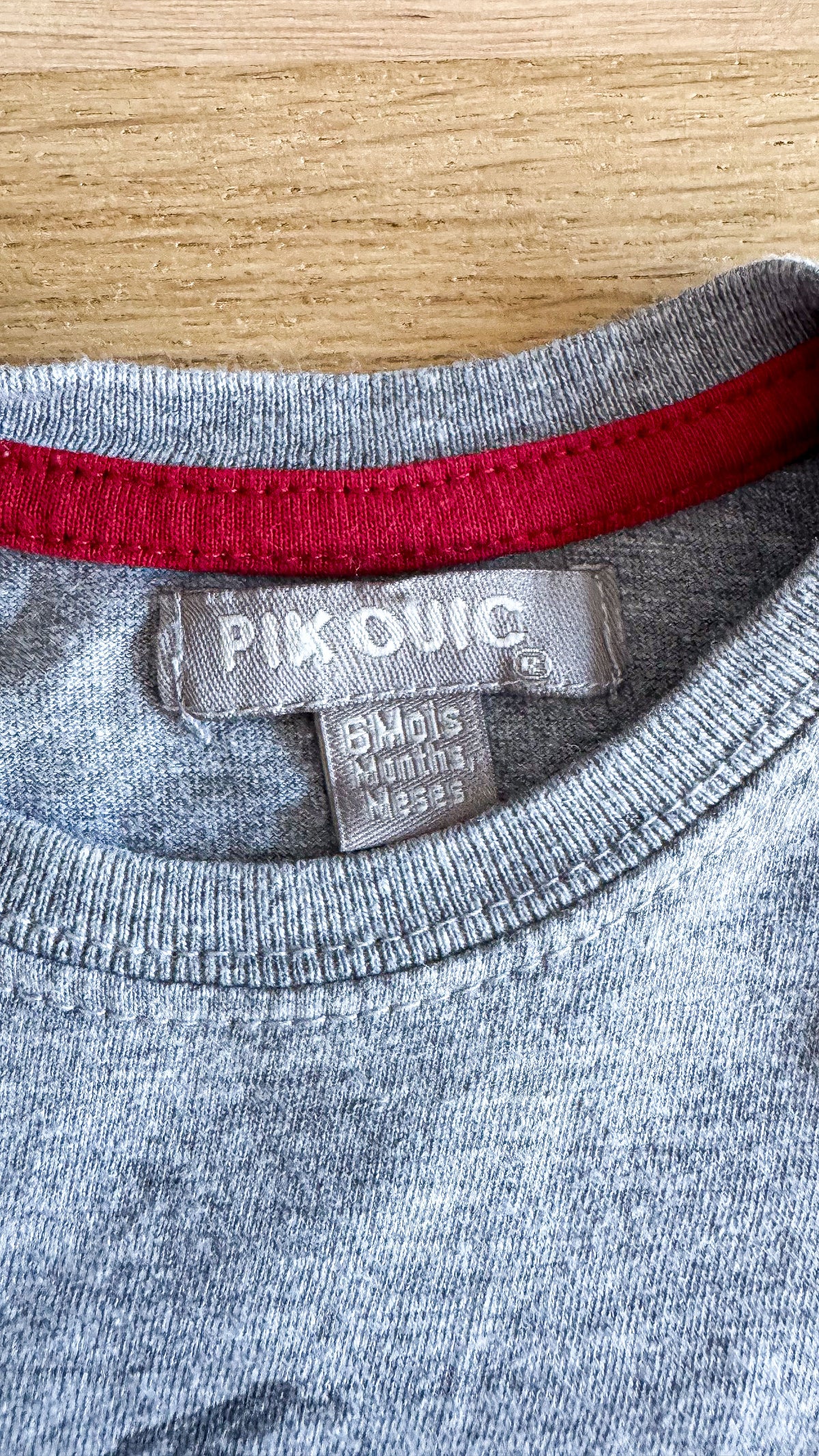 T-shirt ML gris chiné "Petit Monkey" 6 mois - Pik Ouic
