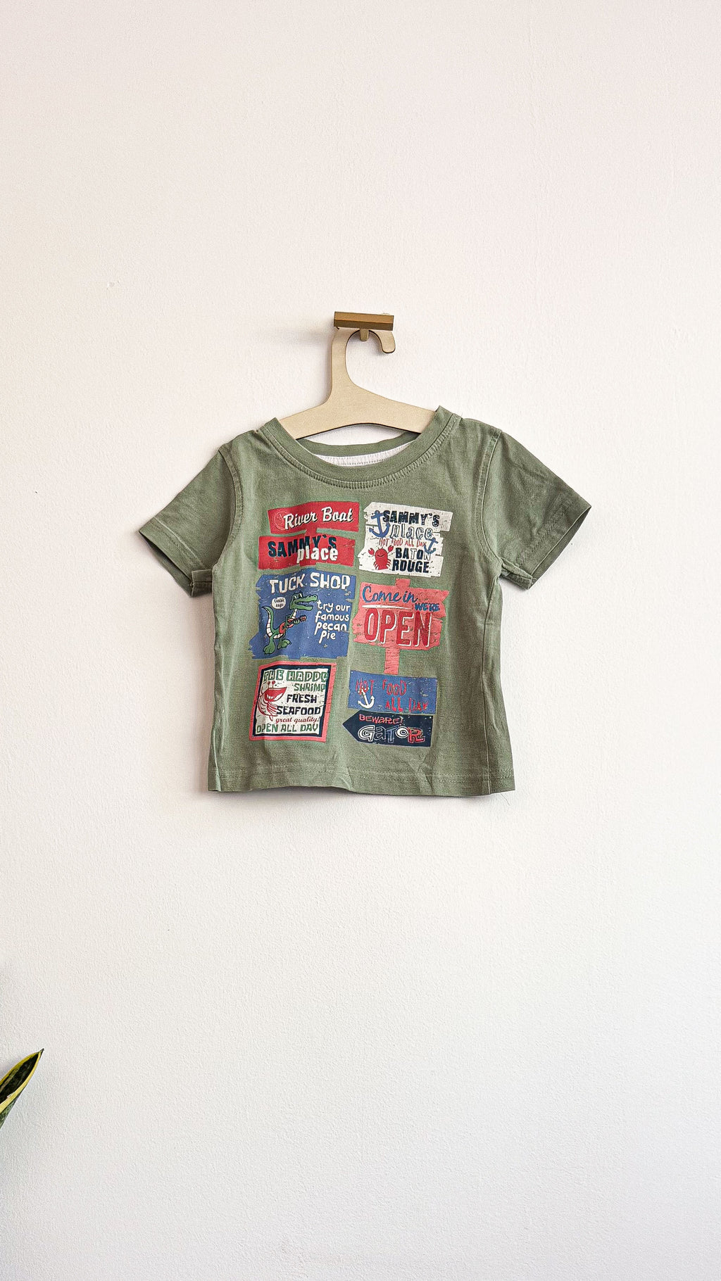 T-shirt bébé garçon 12-18 mois kaki crocodile Little Rebel