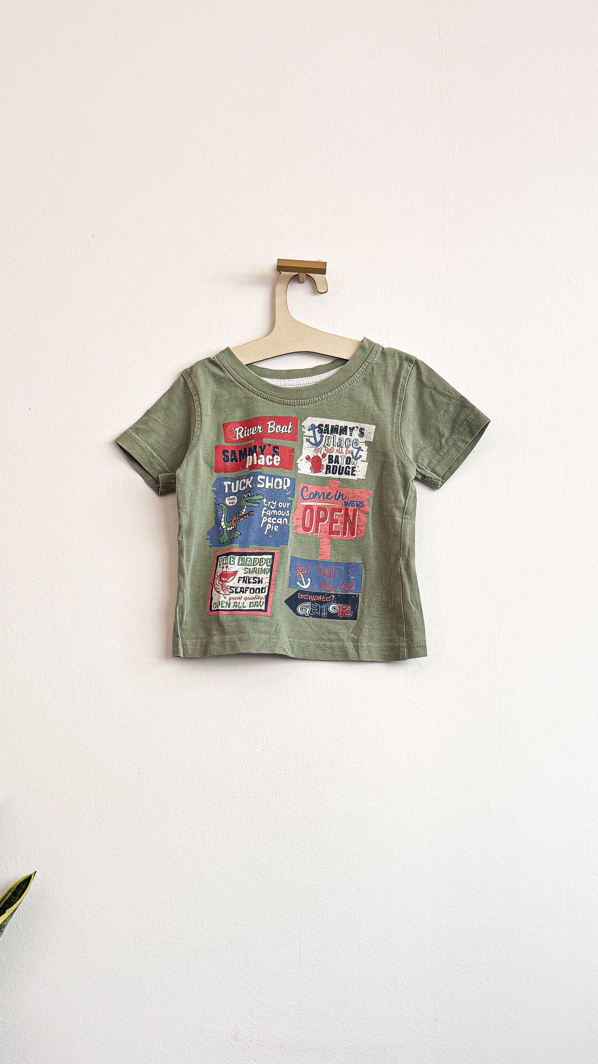 T-shirt bébé garçon 12-18 mois kaki crocodile Little Rebel