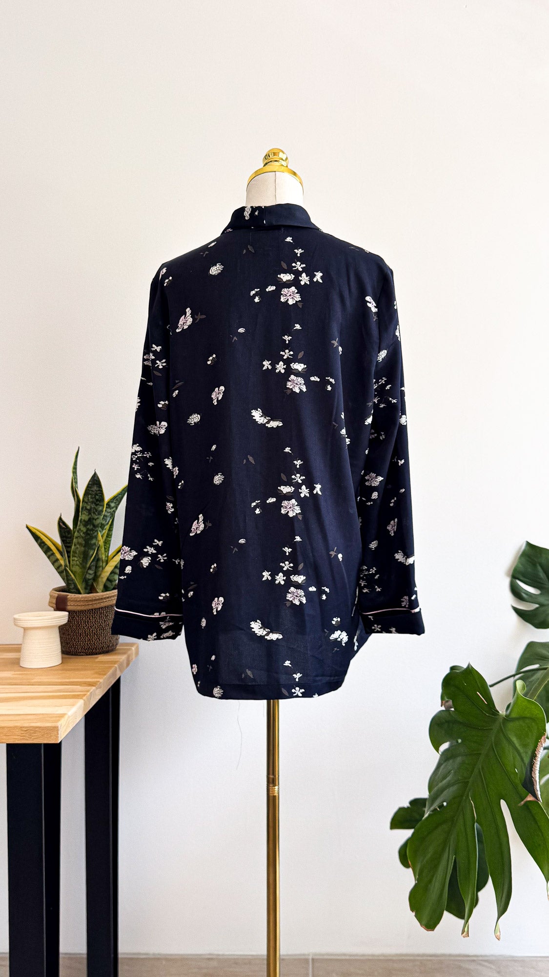 Blazer fluide Grace & Mila bleu marine imprimé fleuri taille L