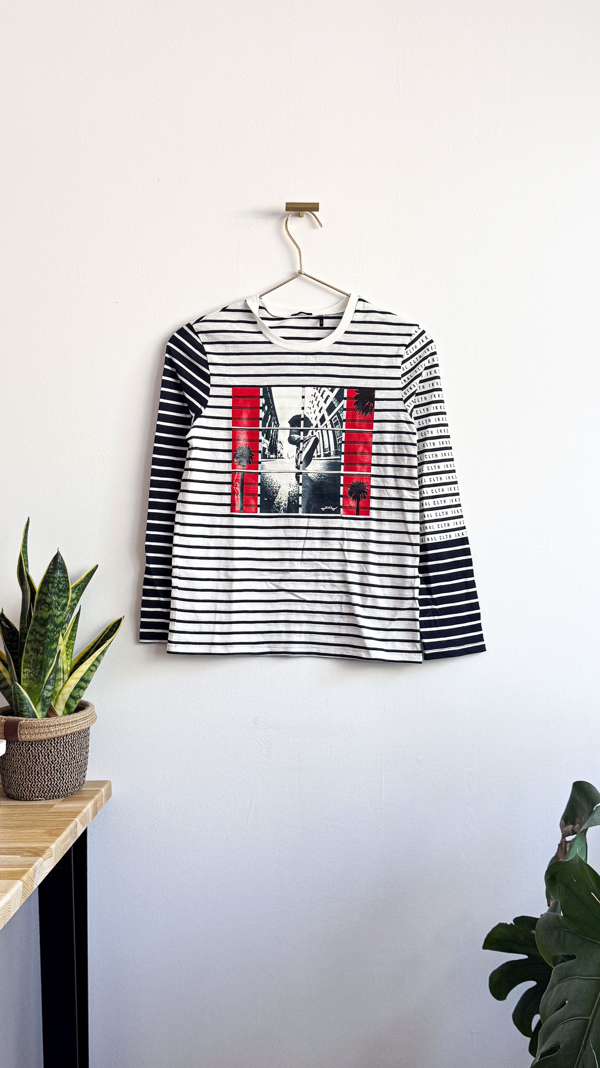 T-shirt ML marinière manche imprimée 10 ans - IKKS