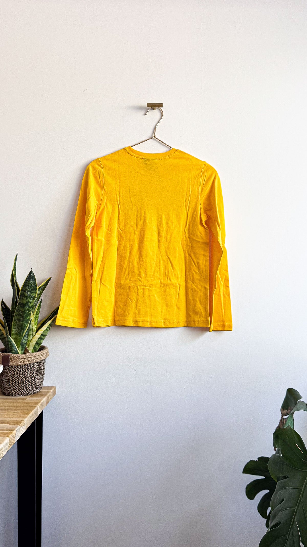 T-shirt ML jaune logo brodé 10 ans - G-Star Raw