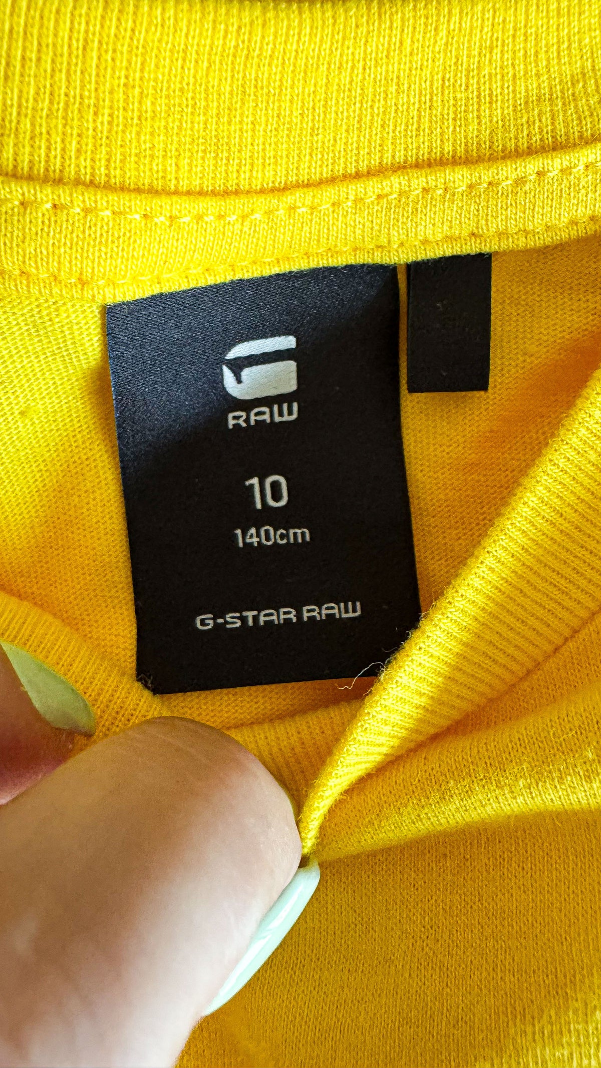 T-shirt ML jaune logo brodé 10 ans - G-Star Raw
