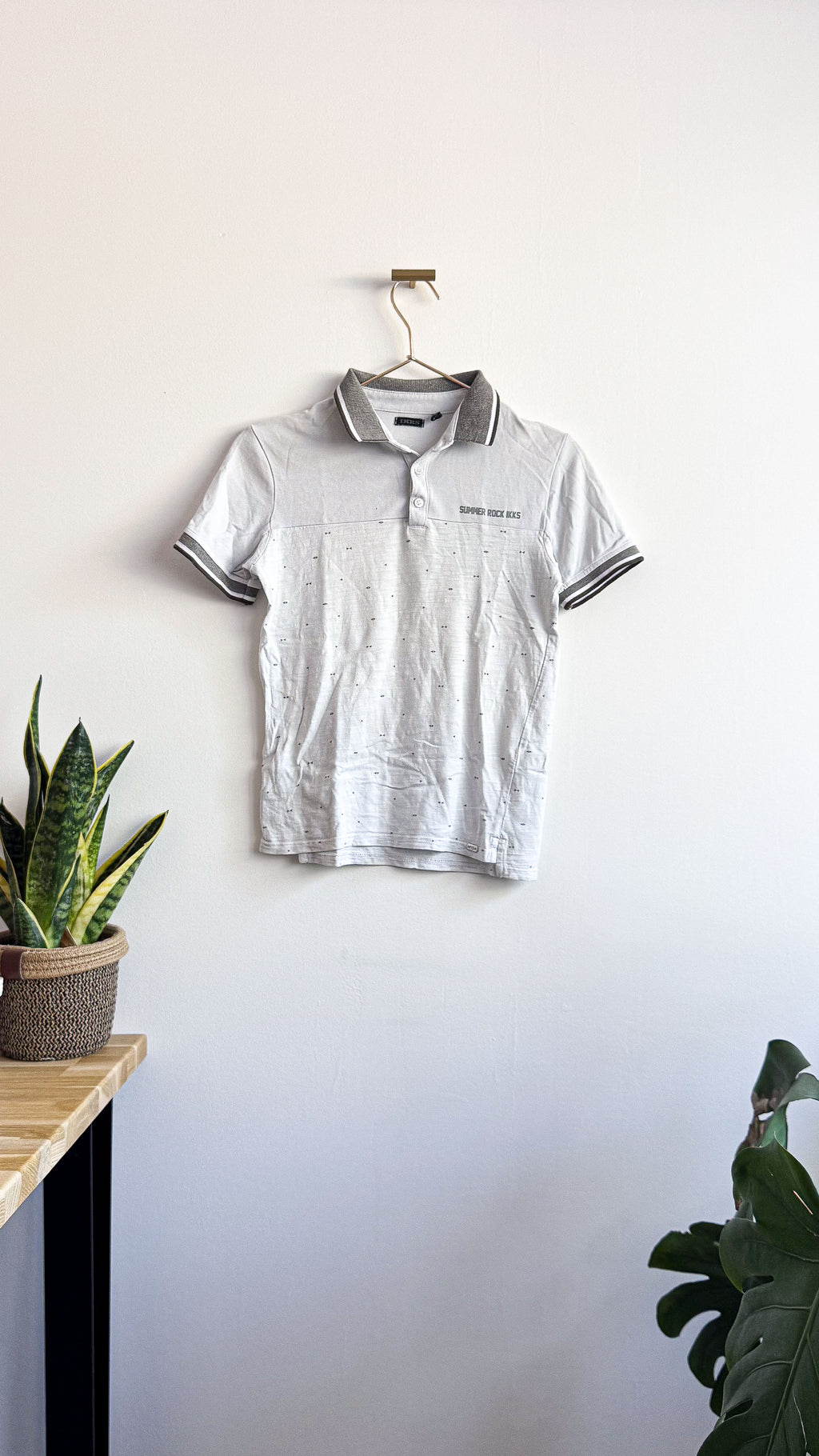 Polo gris chiné pois "Summer Rock" 10 ans - IKKS