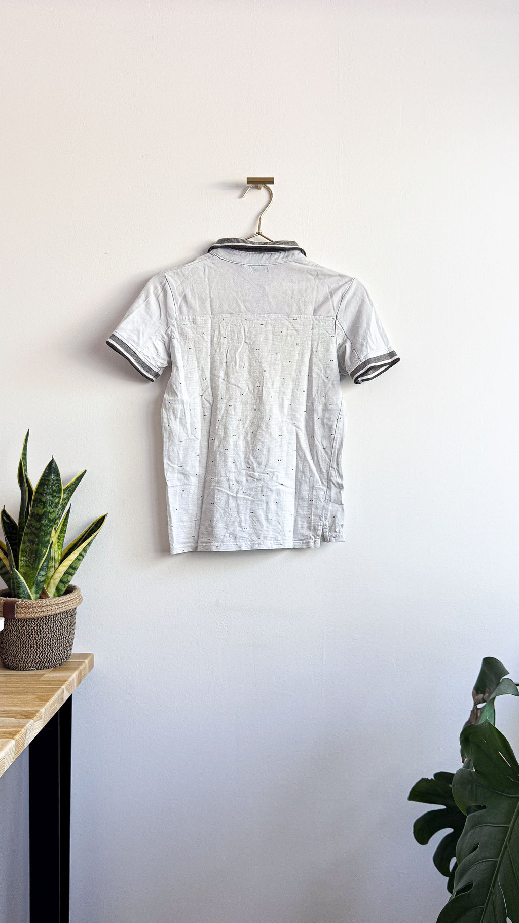 Polo gris chiné pois "Summer Rock" 10 ans - IKKS