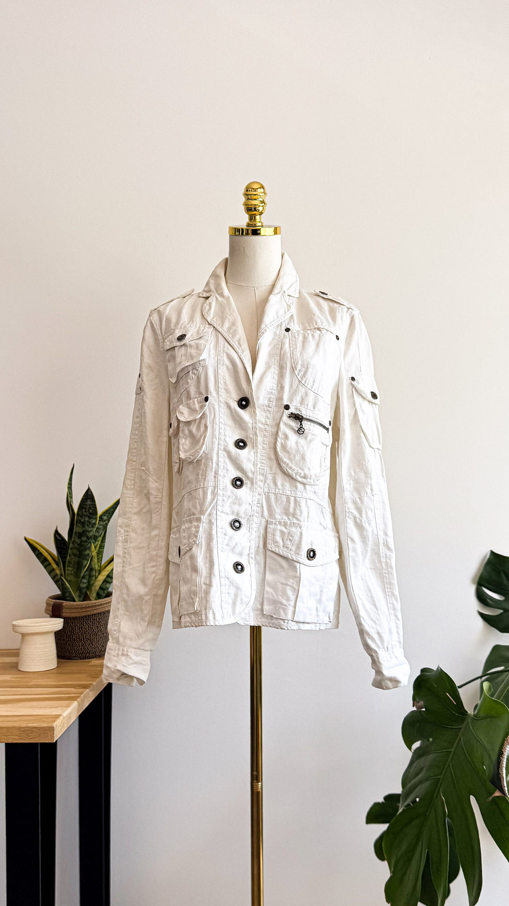 Veste saharienne Not The Same blanche 100% lin taille 42