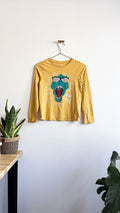 T-shirt ML jaune moutarde T-Rex sequins 10 ans - La Halle