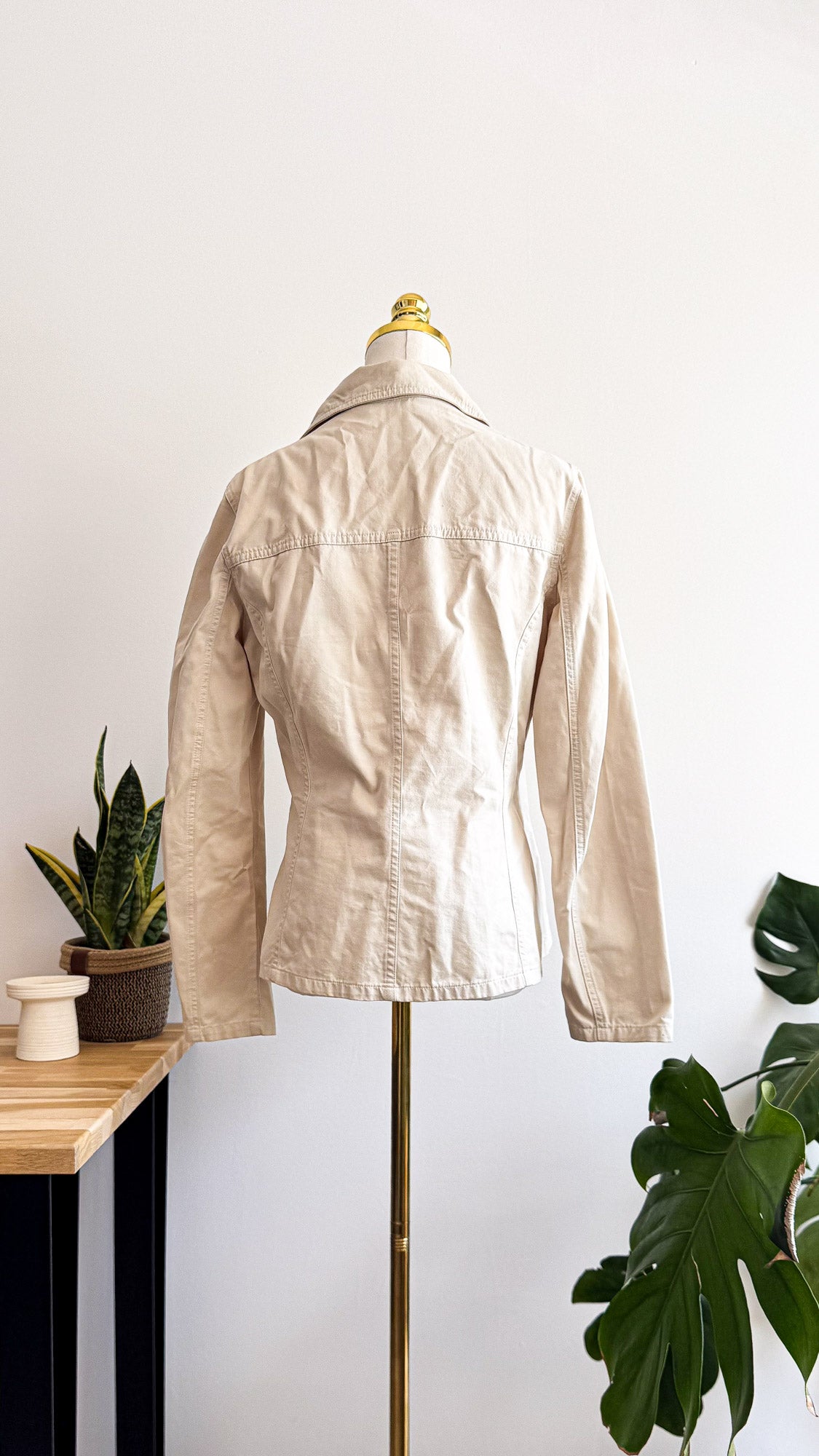 Veste beige Caroll coton boutons pression taille 42
