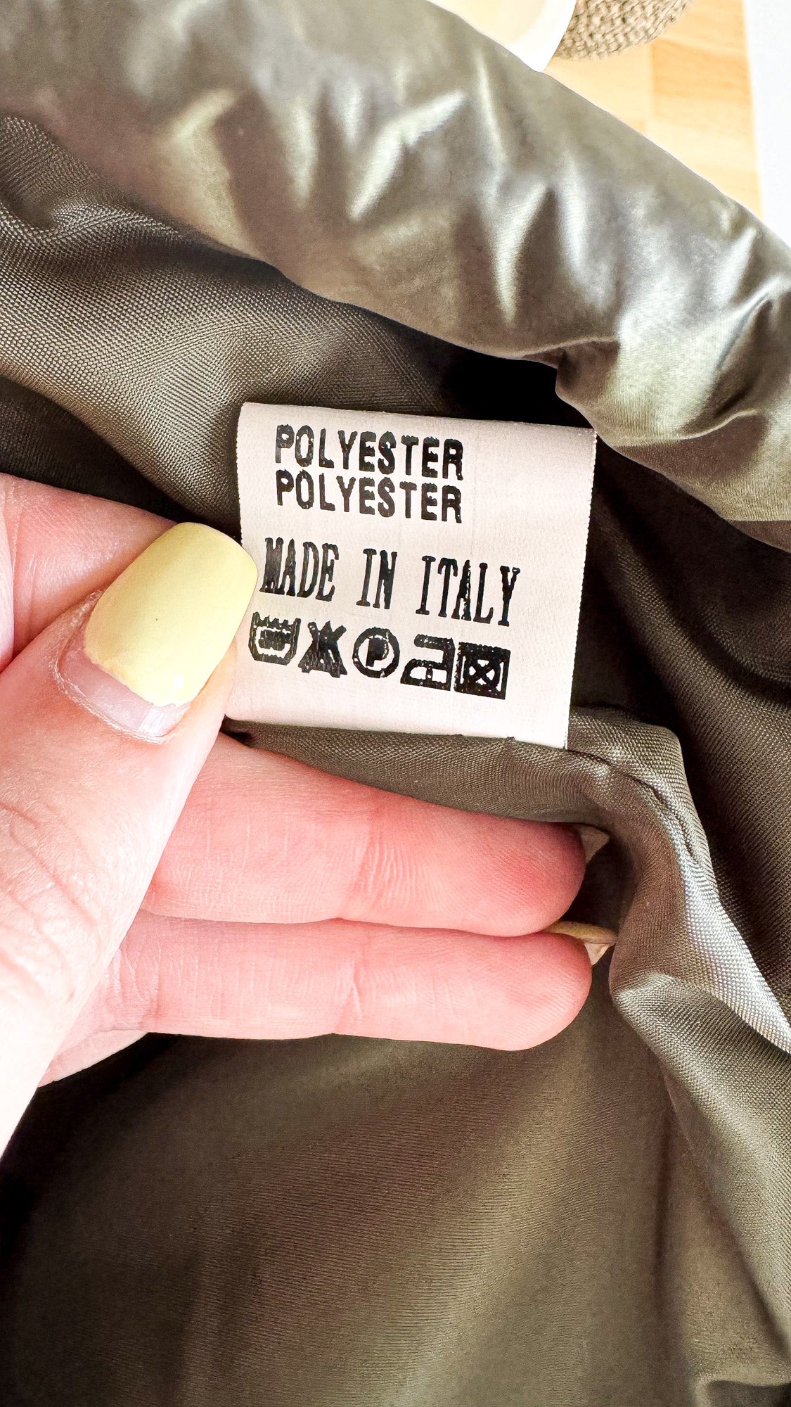 Doudoune sans manches kaki Made in Italy matelassée taille L neuve