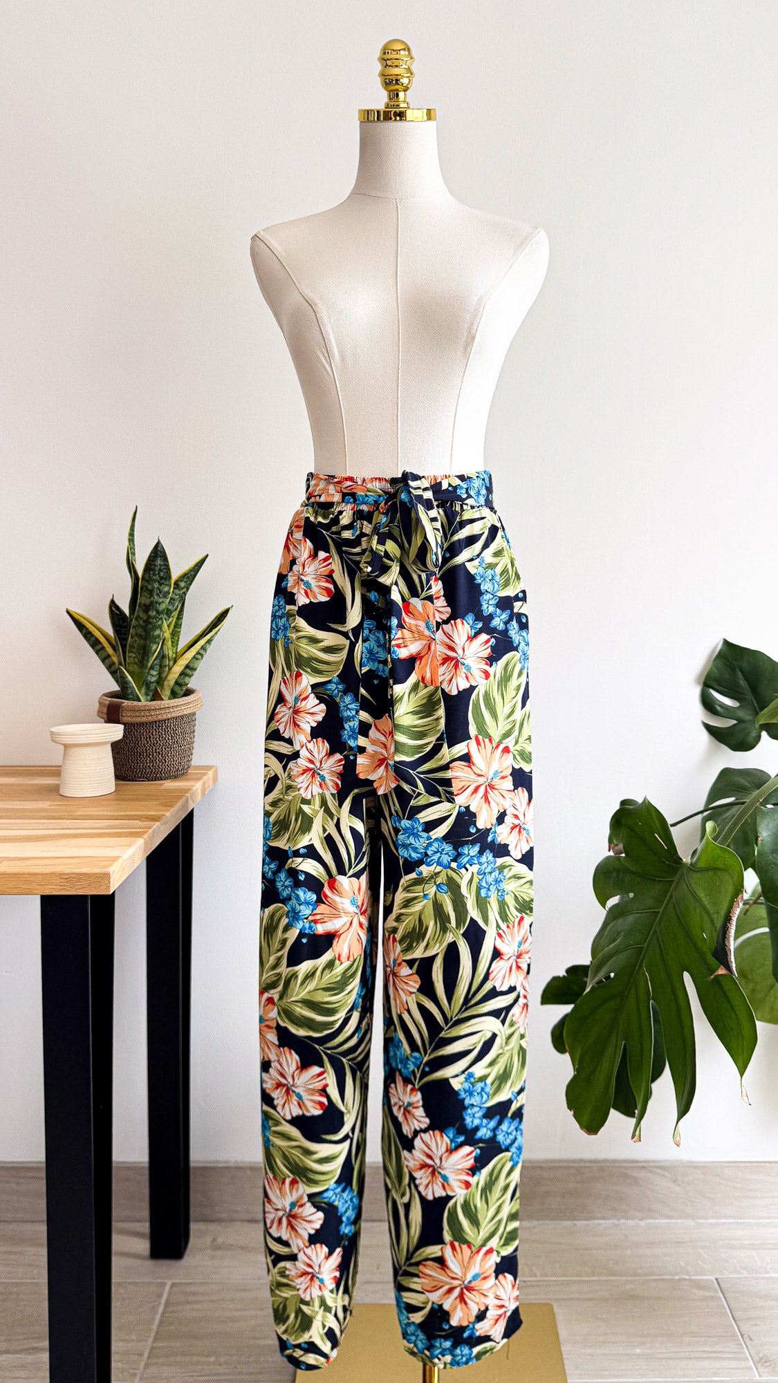 Pantalon fluide fleuri tropical S/M - Liu Li