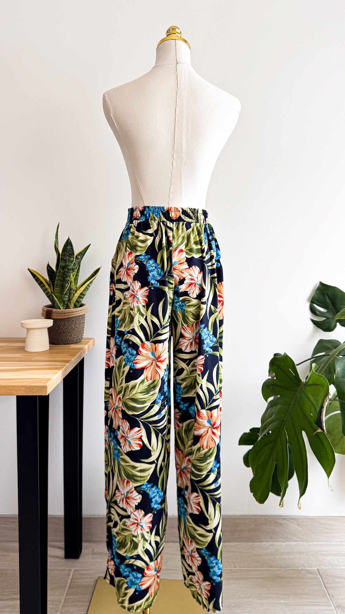 Pantalon fluide fleuri tropical S/M - Liu Li