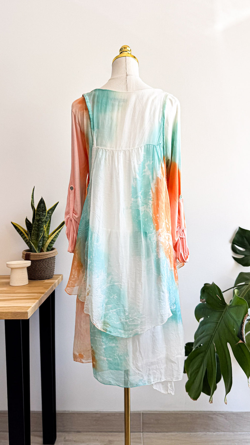 Robe tunique tie-dye soie viscose M - Pronto Moda