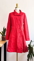 Veste manteau Desigual rouge jacquard boutonnée taille 40