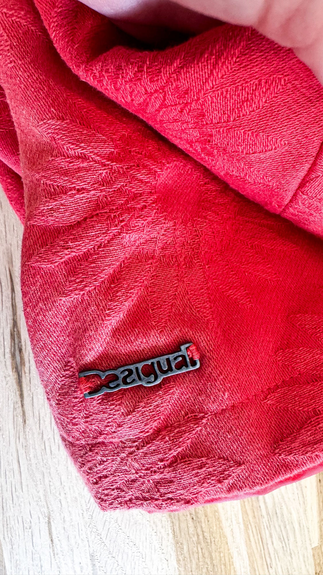 Veste manteau Desigual rouge jacquard boutonnée taille 40