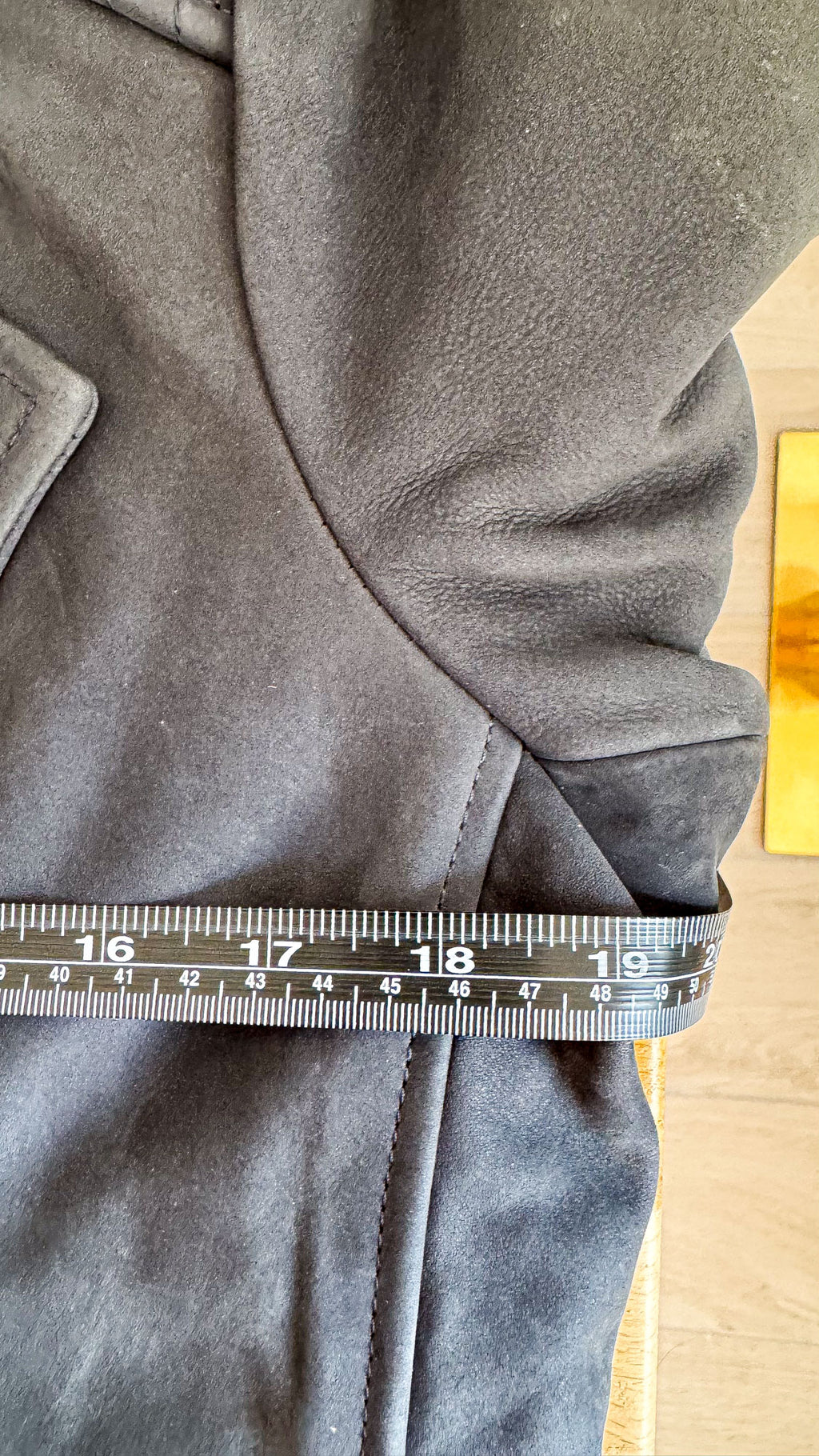 Veste cuir Caroll bleu pétrole perfecto zippée taille 42