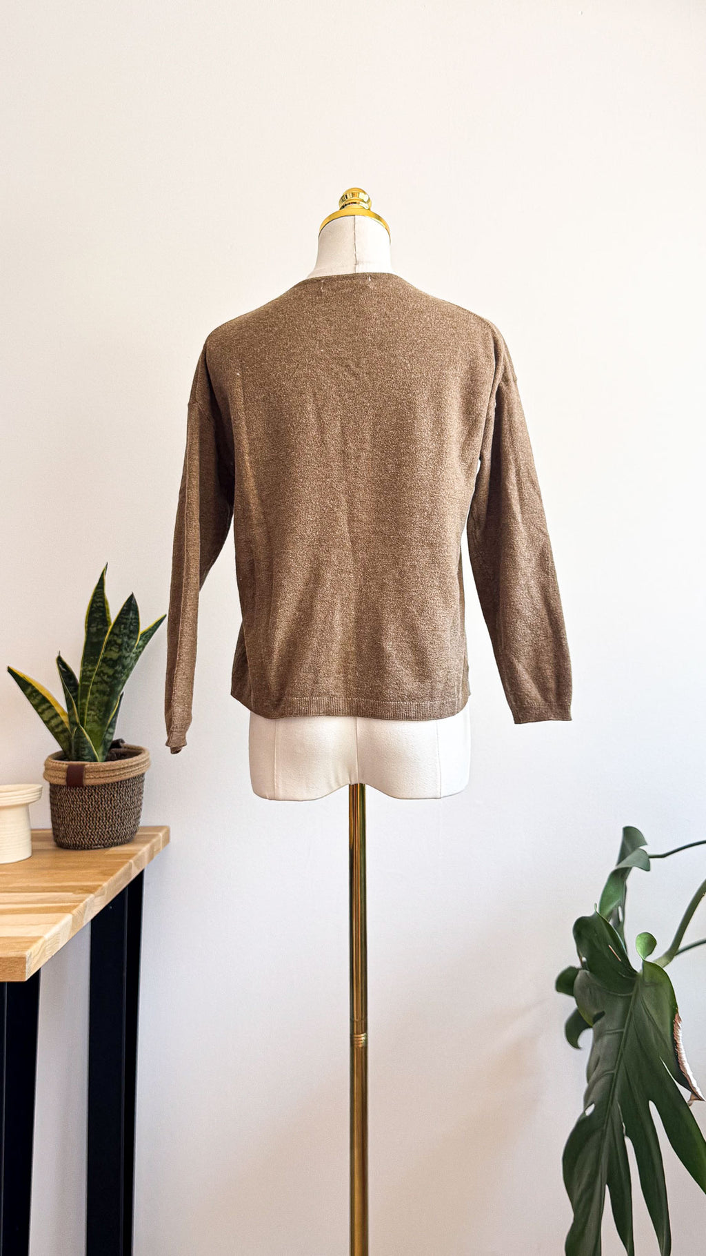 Primark Cares V-neck oversized brown wool jumper size S