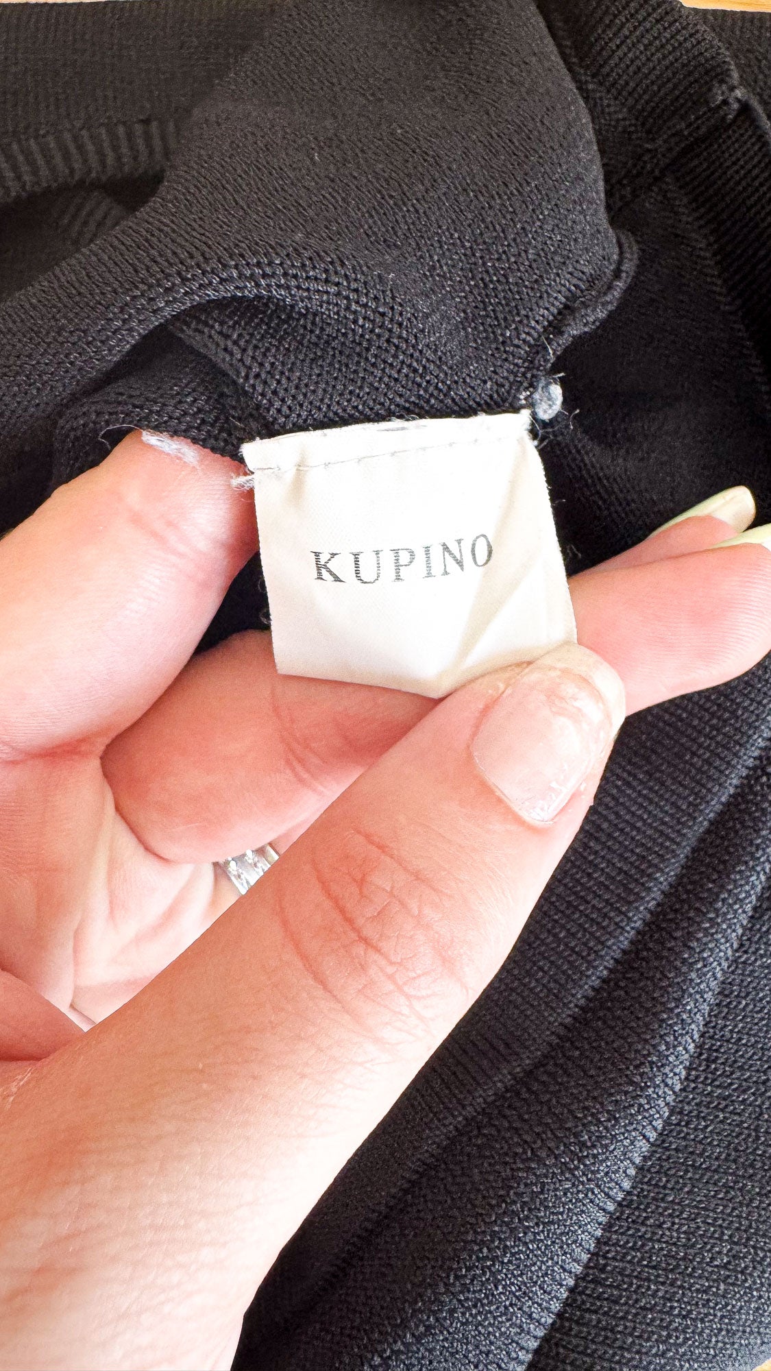 Pull Kupino femme L noir col rond viscose basique fin