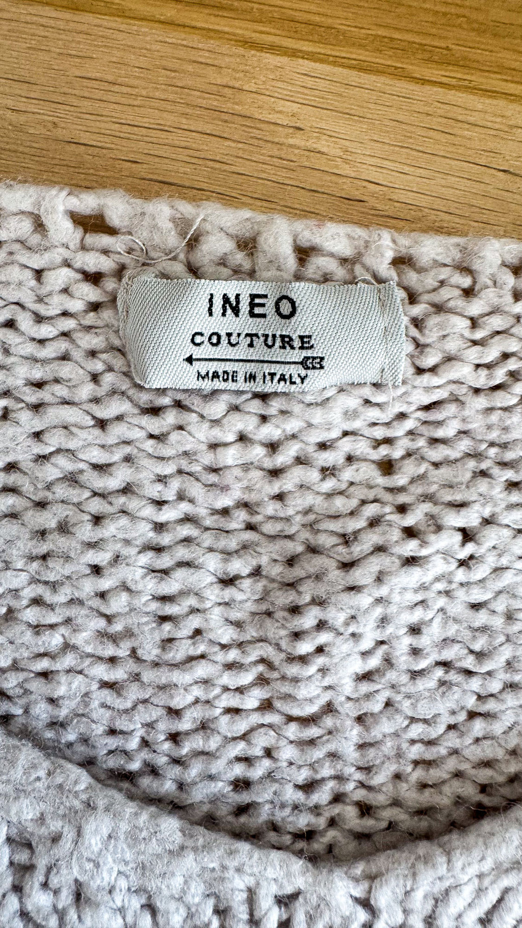 Pull Ineo Couture beige fleurs crochet Made in Italy