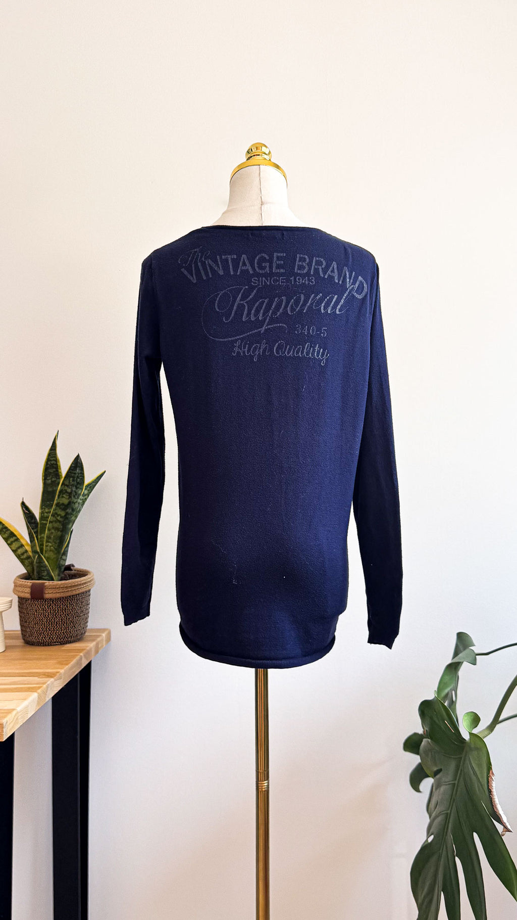 Pull Kaporal femme M bleu marine col V tunique long