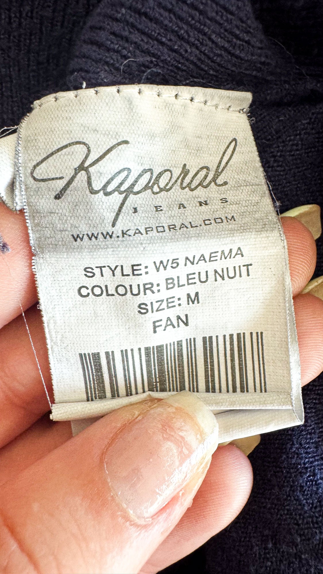 Pull Kaporal femme M bleu marine col V tunique long