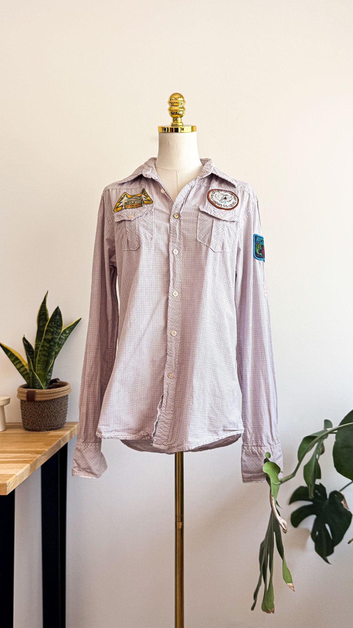 Chemise Scotch & Soda M carreaux patchs vintage brodés