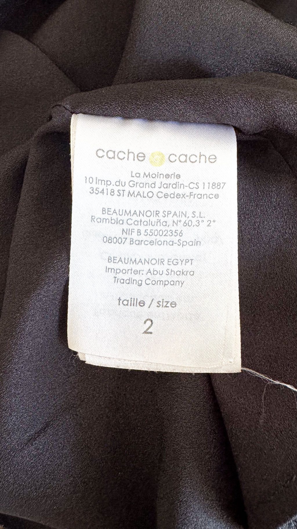 Débardeur Cache Cache noir T2 col V voile fil métallisé